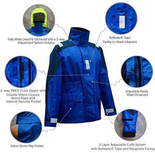 Navis Marine Coastal Sailing Jacket with Bib Pants Fishing Rain Suit Foul Weather Gear