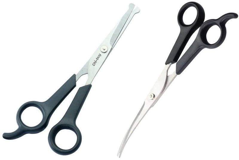 Elfirly Professional Pet Grooming Scissor with Round Tip Stainless Steel Dog Eye Cutter for Dogs and Cats, Professional Grooming Tool, Size 6.70" x 2.6" x 0.43"