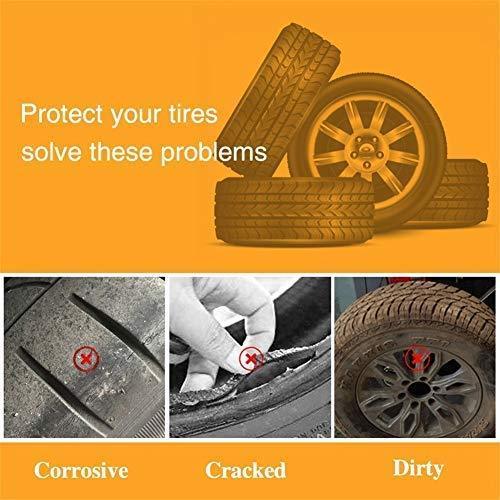 MARINEBABY Set of 4 Tire Covers, Waterproof Aluminum Film Tire Sun Protectors,for 27" RV Auto Truck Camper Trailer Motorhome Tire Wheel Cover Diameter,Silver,Weatherproof Tire Protectors (Silver)