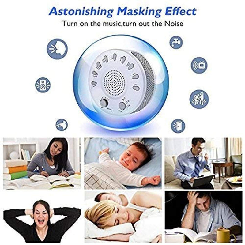 White Noise Machine,Sound Therapy Machine with Featured 9 Scientific Soothing Natural Sounds for Baby and Sleep,Office,Relaxation,3 Timer Options and Green NightLight (4.92.16)