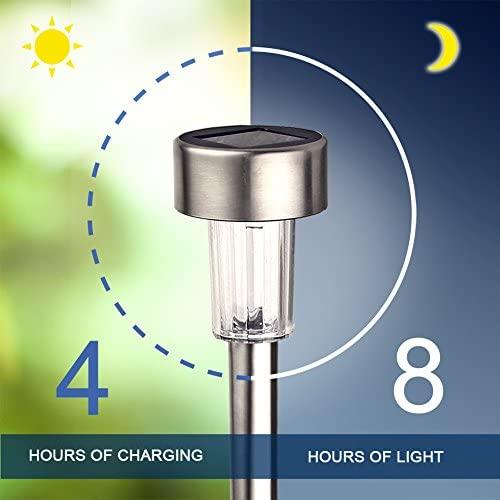 EPIC GADGET Solar Lights Outdoor Christmas Yard Decoration Garden Led Light Landscape/Pathway Lights Stainless Steel-12 Pack…