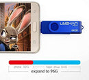 LEIZHAN OTG 32GB USB Flash Drive USB 2.0 Micro USB Pen Drive Memory Stick u Disk (Blue)