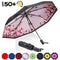 ABCCANOPY Umbrella Compact Rain&Wind Teflon Repellent Umbrellas Sun Protection with Black Glue Anti UV Coating Travel Auto Folding Umbrella, Blocking UV 99.98% (Black)