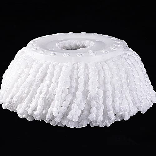 3 Replacement Mop Micro Head Refill Hurricane for 360° Spin Magic Mop-Microfiber Replacement Mop Head-Round Shape Standard Size (White-3 Pack) by FAMEBIRD