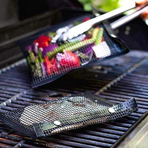 Haudrey BBQ Grill Mesh Bag Non-Stick BBQ Baked Bag Grilling Baking Reusable and Easy to Clean Non-Stick Mesh Grilling Bag for Outdoor Picnic Tool (4 Pack)