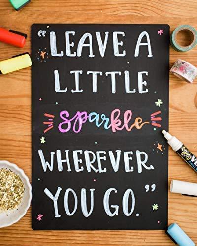 VersaChalk Small Frameless Black Acrylic Chalkboard Sign for Wall, 8 x 12 Inches