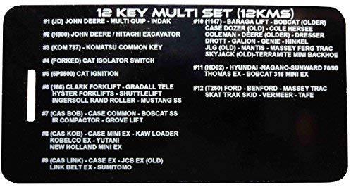 Construction Equipment Master Keys Set-Ignition Key Ring for Heavy Machines, 21 Key Set