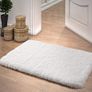 Lifewit Bath Mat White Bathroom Rug Soft Shag Water Absorbent Non-Slip Rubber, 20" x 32"