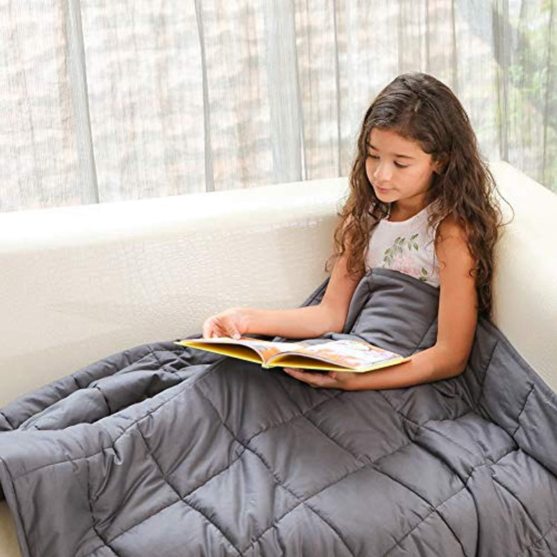 Fabula Life Cool Weighted Blanket for Kids or Adult, Premium Cotton Heavy Blanket with Glass Beads (72”x48”,15 lb)