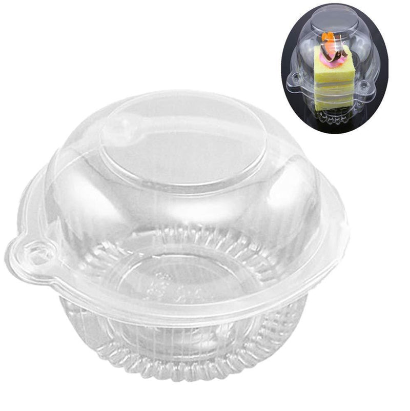 50 Pack Clear Plastic Single Individual Cupcake Muffin Dome Holders Cases Boxes Cups Pods by Cakes of Eden