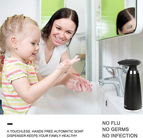 Secura Automatic Soap Dispenser 350ML / 11.8OZ Premium Touchless Battery Operated Electric Dispensers w/Adjustable Soap Dispensing Volume Control, Black