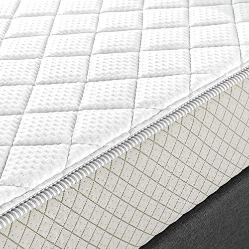 Zinus 2.5 Inch Green Tea Memory Foam Quilted Mattress Pad for Mattresses 12 Inches and under, Mattress Topper Rejuvenator, King