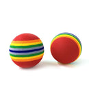 Weihuimei 1Pcs Rainbow 4.2cm Cat Toy Ball Interactive Cat Toys Play Chewing Rattle Scratch EVA Ball Training Pet Supplies