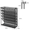 Samstar Hanging Wall File Organizer, Mesh Metal Wall Mounted File Folder Holder for Cubicle Partition Office Home, Black