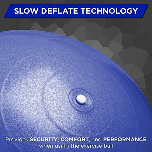 TheraBand Exercise Ball, Professional Series Stability Ball with 55 cm Diameter for Athletes 5'1" to 5'6" Tall, Slow Deflate Fitness Ball for Improved Posture, Balance, Yoga, Pilates, Core, Red