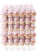 (6 Pack) Fill'nGo Carrier Holds 24 Standard Cupcakes - Ultra Sturdy Cupcake Boxes | Tall Dome Detachable Lid | Clear Plastic Disposable Containers | Storage Tray | Travel Holder | Also Regular Muffins