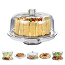 HBlife Acrylic Cake Stand Multifunctional Serving Platter and Cake Plate With Dome (6 Uses)