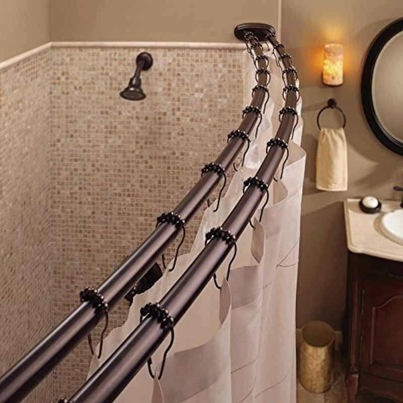 Bennington Adjustable Double Curved Shower Curtain Rod, Oil Rubbed Bronze