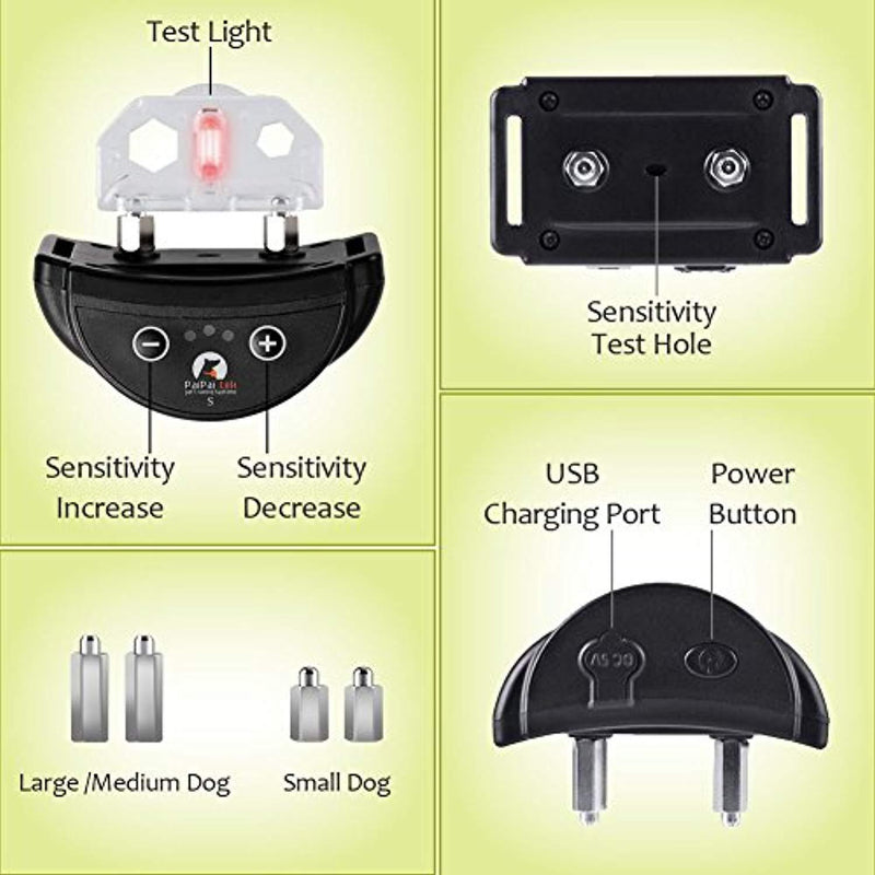 Paipaitek 2018 Upgraded Rechargeable Dog Bark Collar and Anti-Barking with 5 Levels Automatic No Bark Collar for Small Medium Large Dogs No Harm Shock Safe Stop Bark (6+lbs) (Small, Medium, Large)