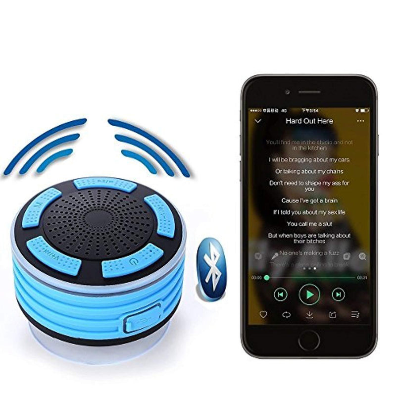 Bluetooth Shower Speakers, HAISSKY Portable Rugged Wireless Waterproof Speaker for iPhone iPad Samsung with FM Radio & Suction Cup, Build-in Mic, Hands-Free Speakerphone, Pairs to All Bluetooth Device