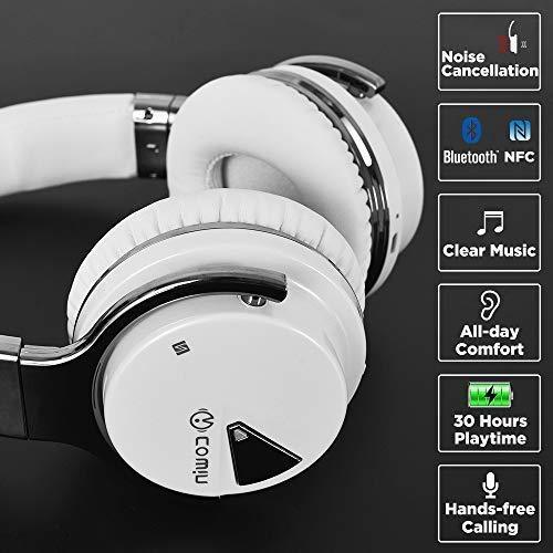 COWIN E7 Active Noise Cancelling Headphones Bluetooth Headphones with Microphone Deep Bass Wireless Headphones Over Ear, Comfortable Protein Earpads, 30 Hours Playtime for Travel/Work, Black