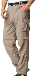 Mens Hiking Pants Adventure Quick Dry Convertible Lightweight Zip Off Fishing Travel Mountain Trousers