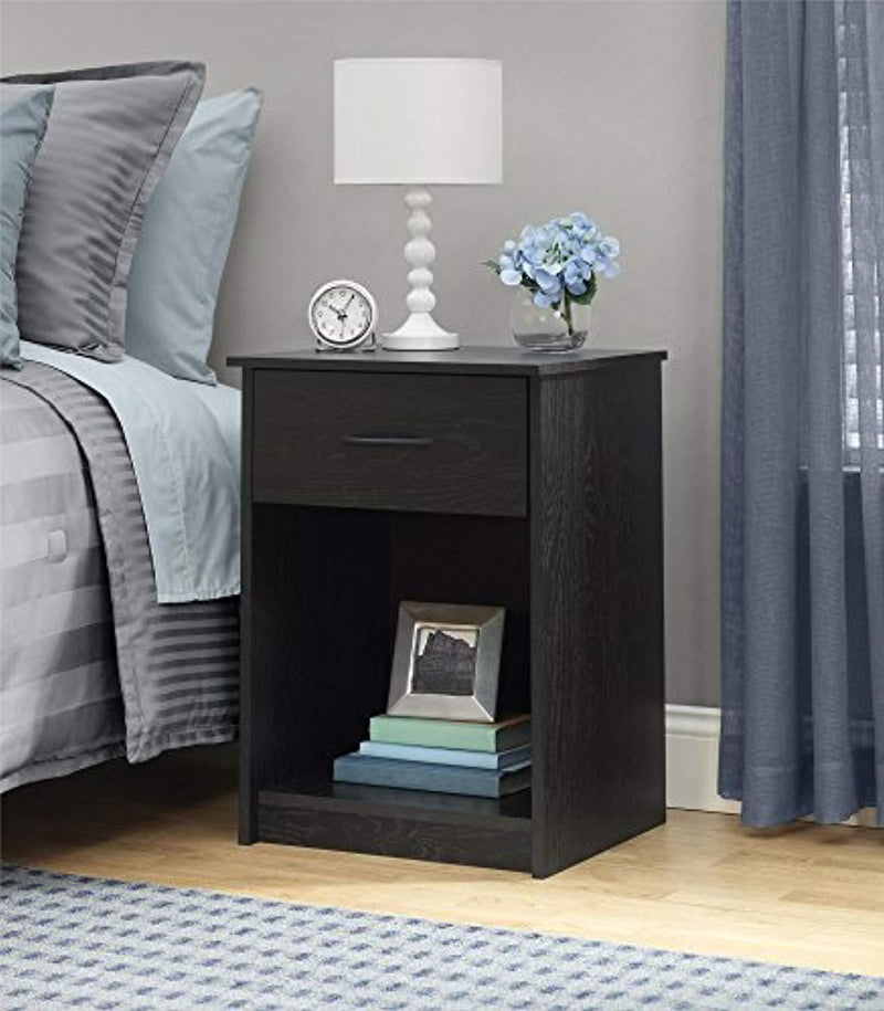 Ameriwood Home Core Nightstand, Black Oak