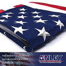 Anley |EverStrong Series| American US Flag 2x3 Foot Heavy Duty Nylon - Embroidered Stars and Sewn Stripes - 4 Rows of Lock Stitching - USA Banner Flags with Brass Grommets 2 X 3 Ft