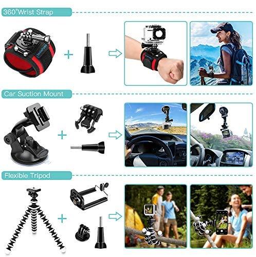 51-in-1 Sport Camera Accessories Kit for GoPro Hero 8 Max 7 6 5 4 3 3+ 2 1 Black GoPro 2018 Session Fusion Silver White Insta360 DJI AKASO APEMAN YI Campark SJCAM XIAOMI (Floating Grip) by  MaxCo