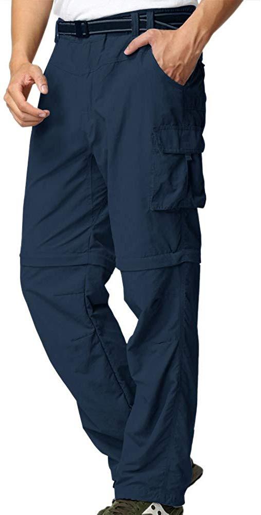 Mens Hiking Pants Adventure Quick Dry Convertible Lightweight Zip Off Fishing Travel Mountain Trousers