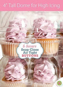 (12Pack x 12 Sets) STACK'nGO Cupcake Carriers - High Tall Dome Clear Containers Thick Plastic Disposable Storage Boxes. Cup Cake Holders by Cakes of Eden