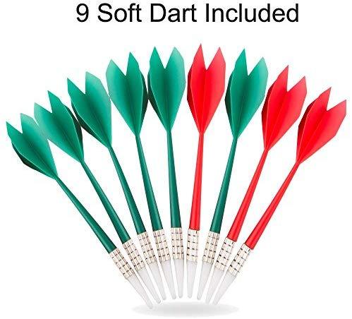 Ylovetoys Dart Board Soft Tip Safety Kids Dart Board Set Boys Toys Gifts, 16.4 inch Rubber Dartboard with 9 Soft Tip Safe Darts Great Game for Office and Family Leisure Sport