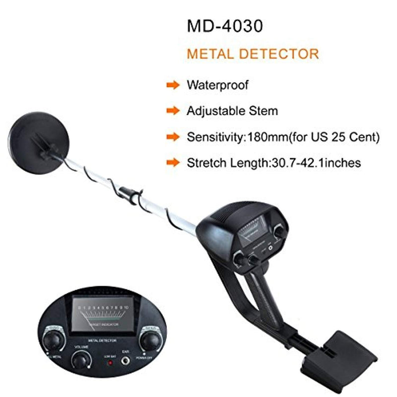 LAZYMOON MD-4030 Metal Detector Deep Hunter Sensitive Search LCD Black