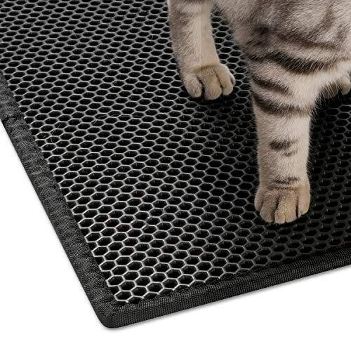 Bull-o Cat Litter Mat Litter Trapper Size 24” X 15”, Honeycomb Double-Layer Design Waterproof Urine Proof Material, 2-Layer Sifting Easy Clean Scatter Control