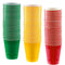 18 oz Party Cups, 96 Count - Festive Green, Sunshine Yellow, Red - 32 Each Color