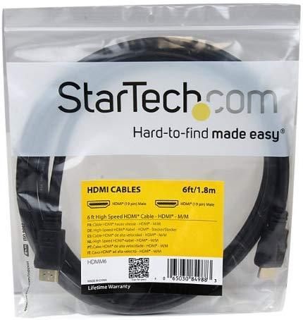 StarTech.com 8 ft High Speed HDMI Cable – Ultra HD 4k x 2k HDMI Cable – HDMI to HDMI M/M - 8ft HDMI 1.4 Cable - Audio/Video Gold-Plated (HDMM8)