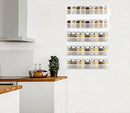 TQVAI 5 Tier Wall Mount Spice Rack Organizer Kitchen Spice Storage Shelf - Made of Sturdy Punching Net, White