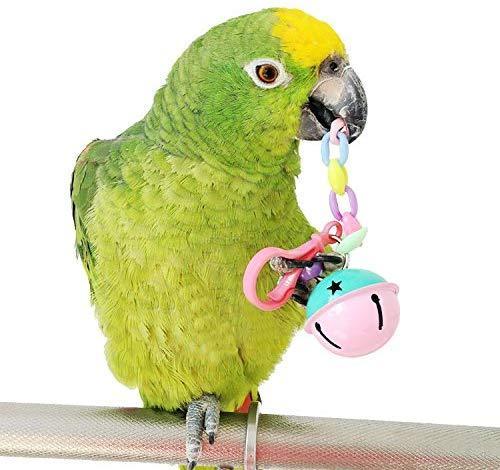 BWOGUE 5pcs Bird Parrot Toys Hanging Bell Pet Bird Cage Hammock Swing Toy Hanging Toy for Small Parakeets Cockatiels, Conures, Macaws, Parrots, Love Birds, Finches