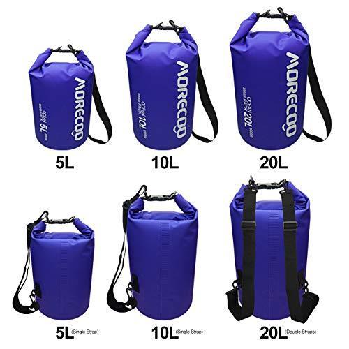 MORECOO Waterproof Bag Floating Ultra Light Dry Bag Outdoor Sports Sweatproof Dry Backpack 5L/10L/ 20L for Kayaking/Rafting/Boating/Swimming/Camping/Hiking/Beach/Fishing (Blue, 10L)