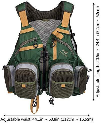 Bassdash Strap Fishing Vest Adjustable for Men and Women, for Fly Bass Fishing and Outdoor Activities