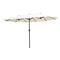 Outsunny VD-3454OPBE Crank-Tan 15' Double-Sided Twin Outdoor Market Patio Umbrella with Cran, L x 8.85'W x 7.9'H