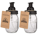 Jarmazing Products Mason Jar Foaming Soap Dispenser - Black - with 16 Ounce Ball Mason Jar - Two Pack!