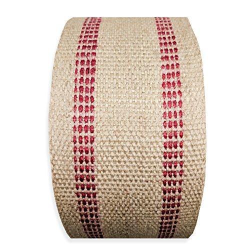 Red Upholstery Craft Jute Webbing, 11 lbs 3.5" x 10Yd and 20 Yd Rolls (20 yd)