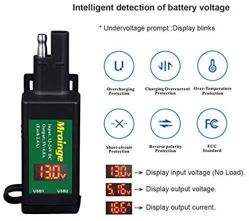 Mroinge MBC010 Automotive Trickle Maintainer 12V 1A Smart Automatic Charger for Car Motorcycle Boat Lawn Mower SLA ATV Wet Agm Gel Cell Lead Acid Batteries