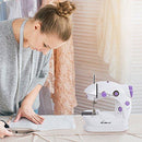 HAITRAL Mini Portable Sewing Machine with Light and Foot Pedal Adjustable Speed