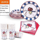 Duocute Soccer Party Supplies 177PCS Sports Theme Children Birthday Disposable Dinnerware Set Includes Plates, 12oz Cups, Napkins, Spoons, Forks, Knives, Tablecloth and Banner, Serves 25