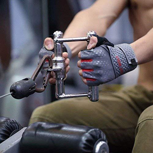 day wolf New Full Finger Workout Gloves Gym Exercise Half Finger Fitness Gloves Heavy Weight Lifting Leather Palm Protection Strong Grip Padded Quality Breathable Comfort Gloves