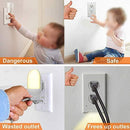 4Pack LED Night Light Outlet Cover Plate-No Wires Or Batteries,Light Sensor Auto-On LED Guidelight,Install In a Snap,Outlet Wall Plate With 0.3W High Brightness Night Light (White,Duplex)