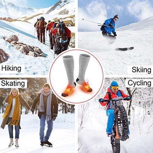 XBUTY Heated Socks for Women Men, Rechargeable Electric Socks Battery Heated Socks, Cold Weather Thermal Socks Sports Outdoor Camping Hiking Warm Winter Socks