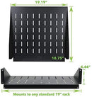 NavePoint 19 Inch Center Weight Relay Rack Mount Data Networking Shelf Steel 2U 38 Inch Depth Deep